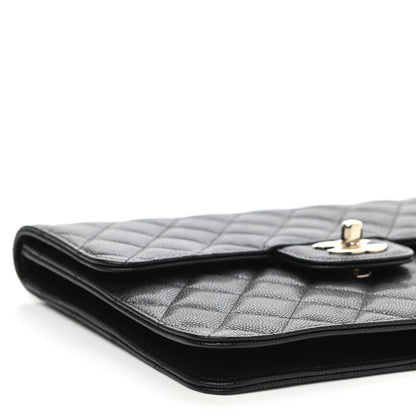 Chanel Caviar Quilted Square Flap Clutch Black 8 of 9