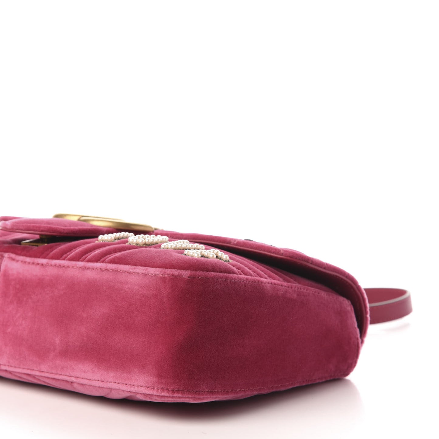 Velvet Matelasse Blind for Love Embroidered Medium GG Marmont Shoulder Bag Light Raspberry Rose Multicolor