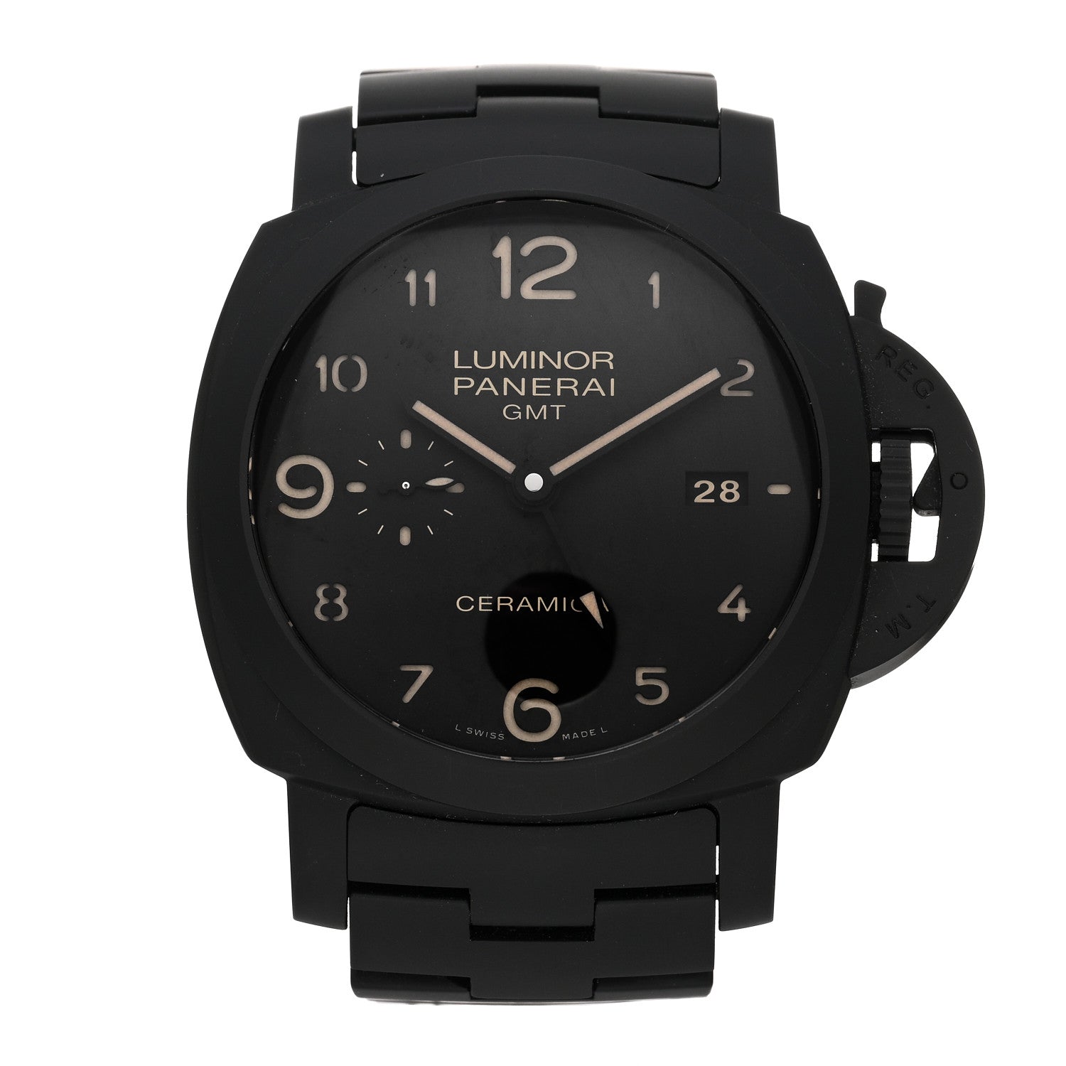 Panerai Titanium Ceramic 44mm Luminor Marina 1950 3 Days GMT Tuttonero Automatic Watch Black PAM00438 1 of 4