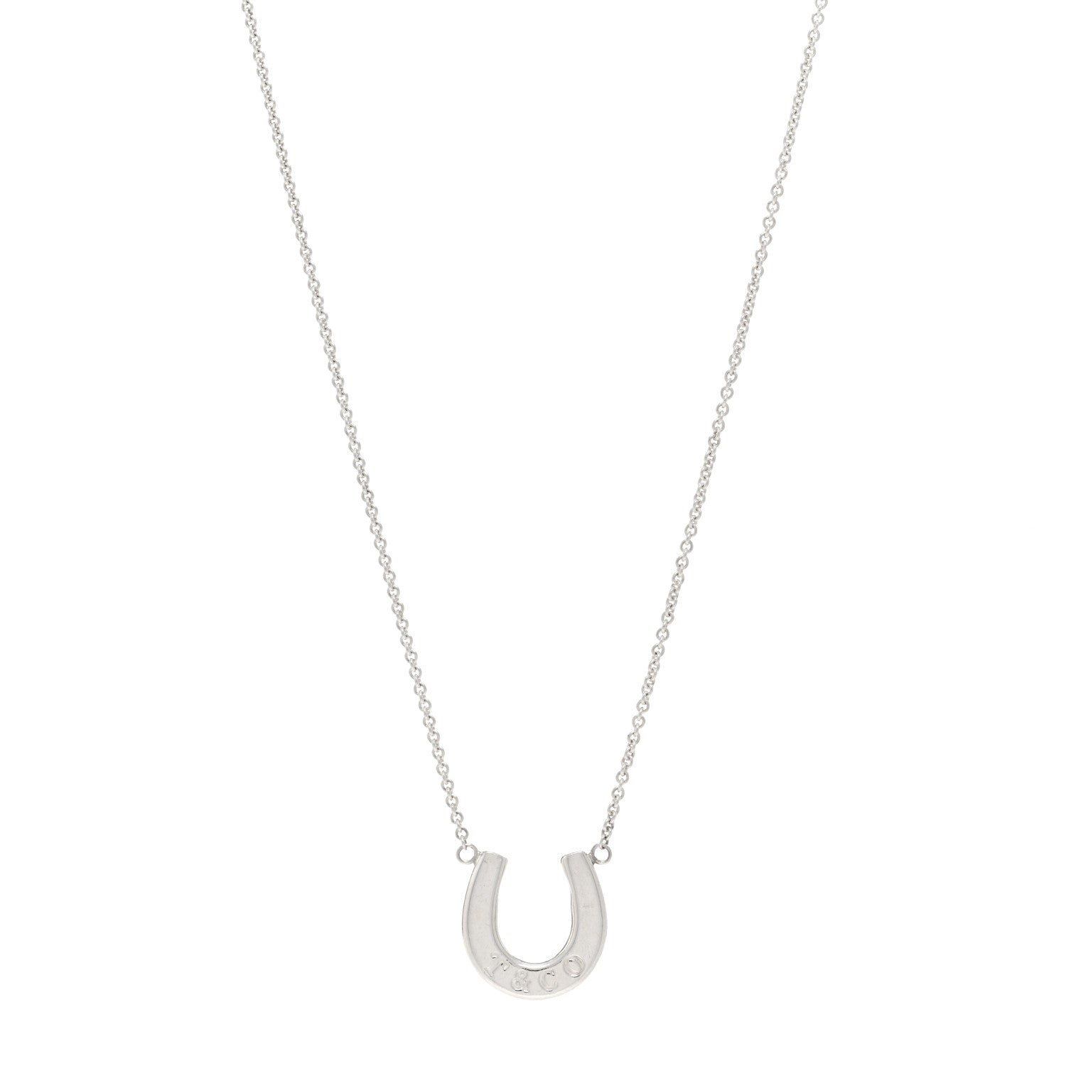 Tiffany Sterling Silver 1837 Horseshoe Pendant Necklace 1 of 4