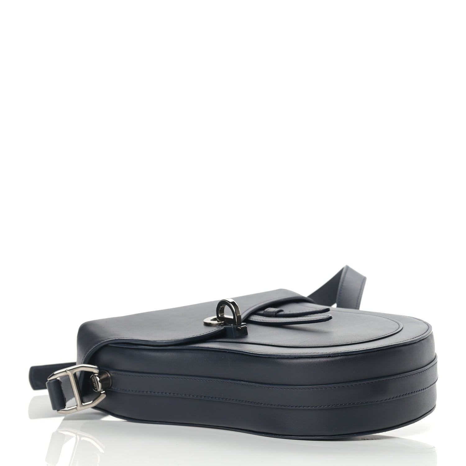 Christian Dior Calfskin Crossbody Saddle Bag Navy Blue 3 of 10
