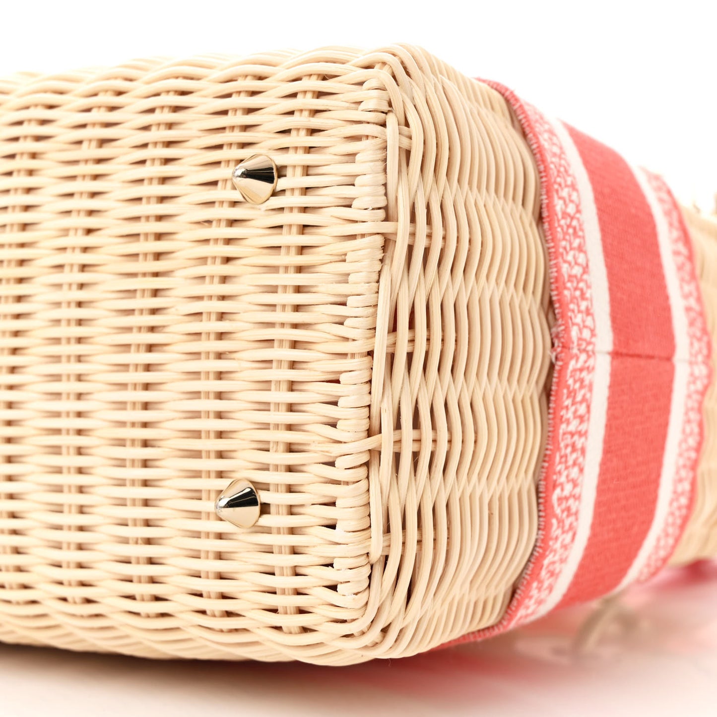 Wicker Oblique Medium Lady Dior Bag Coral