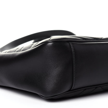 Gucci Calfskin Matelasse Medium GG Marmont Open Top Shoulder Bag Black 8 of 11