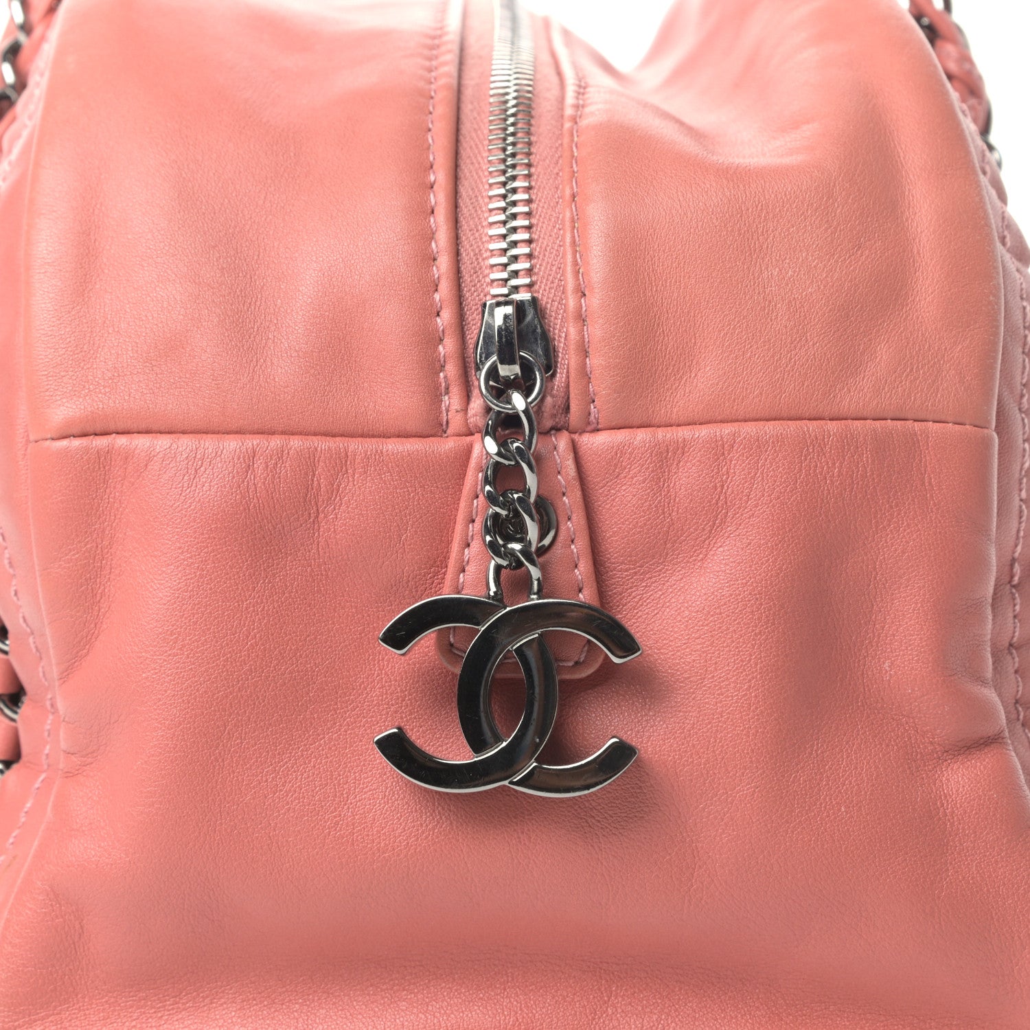 Chanel Smooth Calfskin Medium Luxe Ligne Bowler Pink 10 of 12
