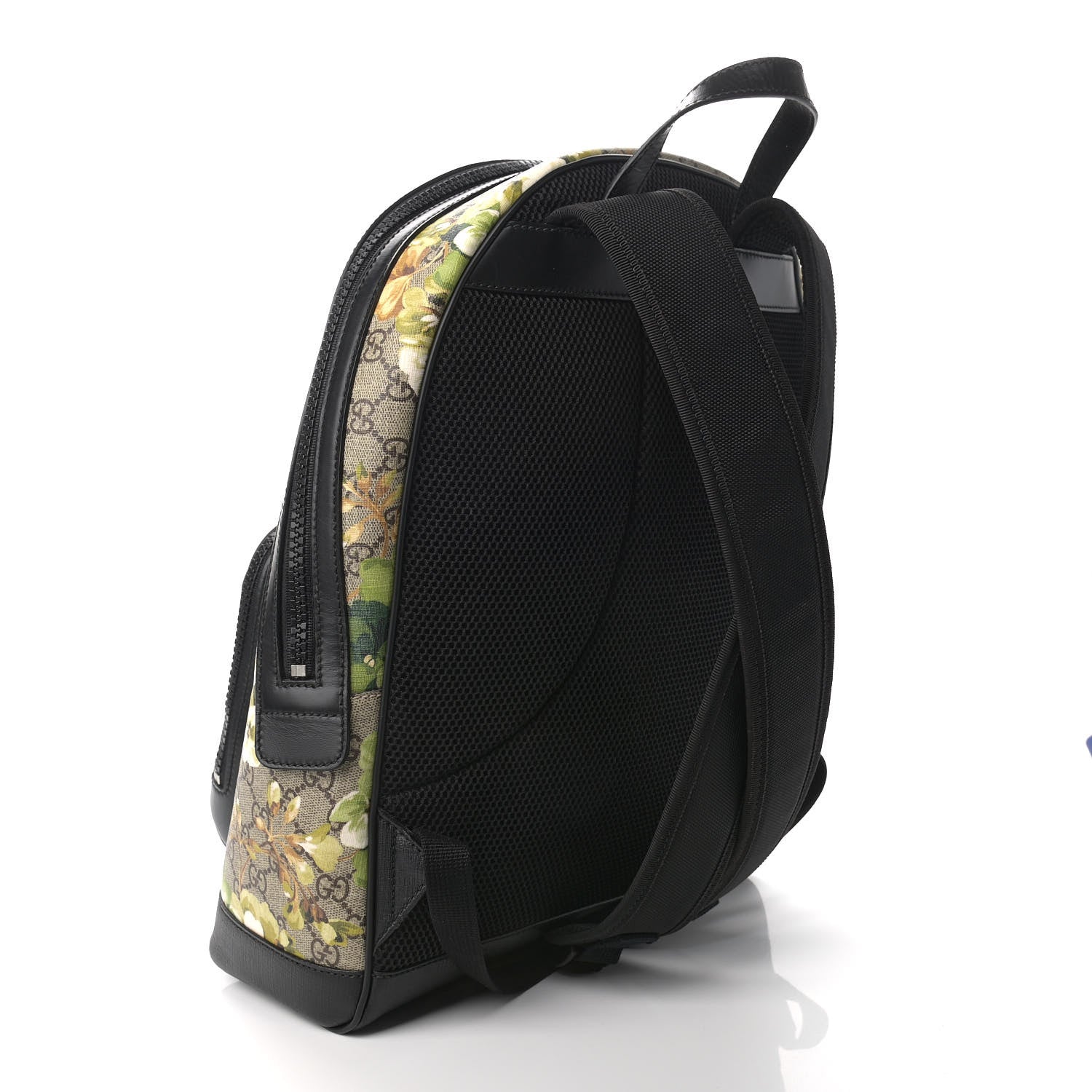 Gucci GG Supreme Monogram Blooms Medium Day Backpack Beige New Military Black 3 of 9