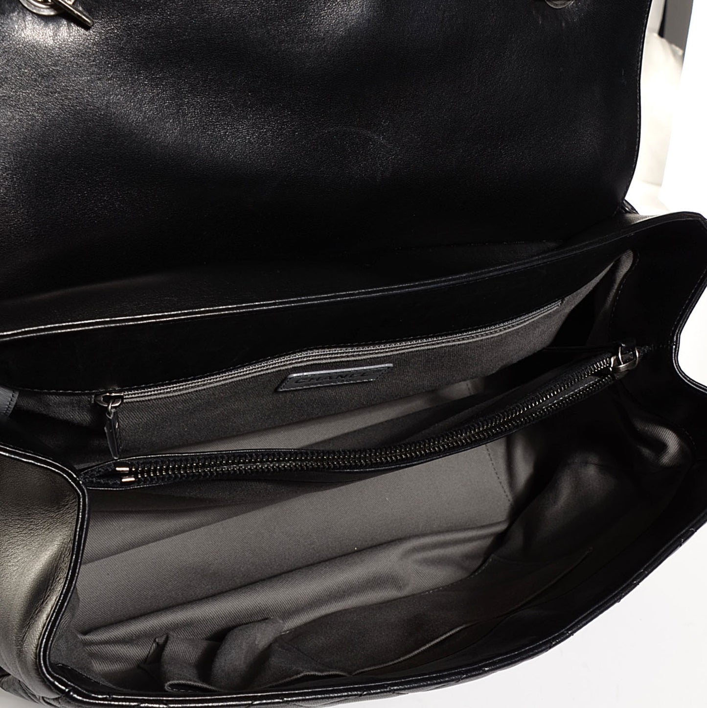 Lambskin Quilted Large Antik Boy Flap Black