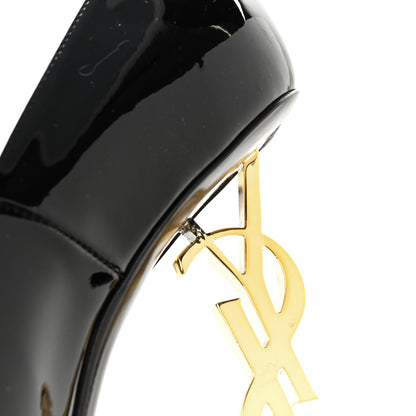 Saint Laurent Patent Calfskin Opyum Pumps 39.5 Black Gold 13 of 16