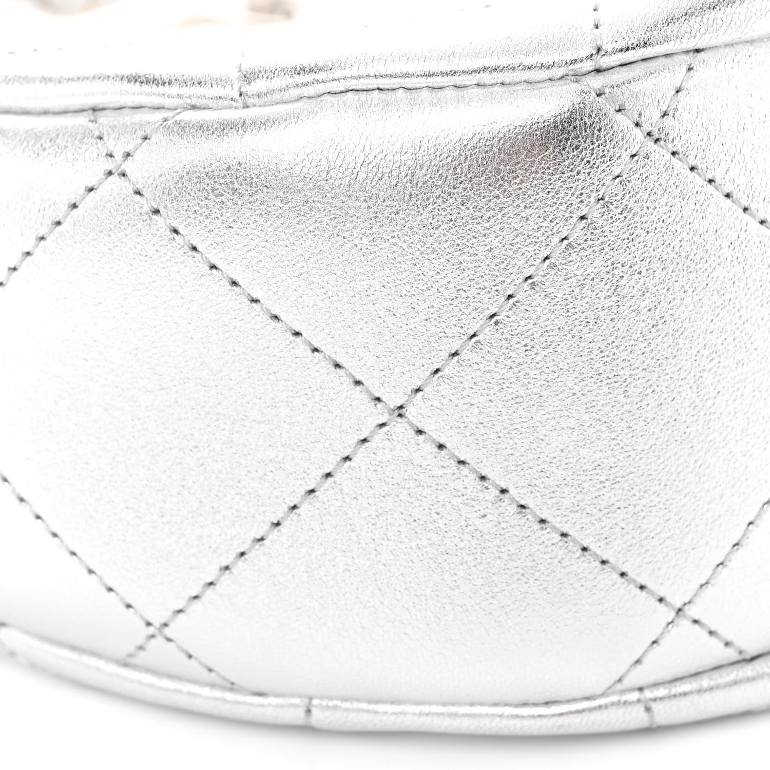 Chanel Metallic Lambskin Chain Rows Quilted Chain Hobo Silver 9 of 10