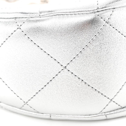 Chanel Metallic Lambskin Chain Rows Quilted Chain Hobo Silver 9 of 10