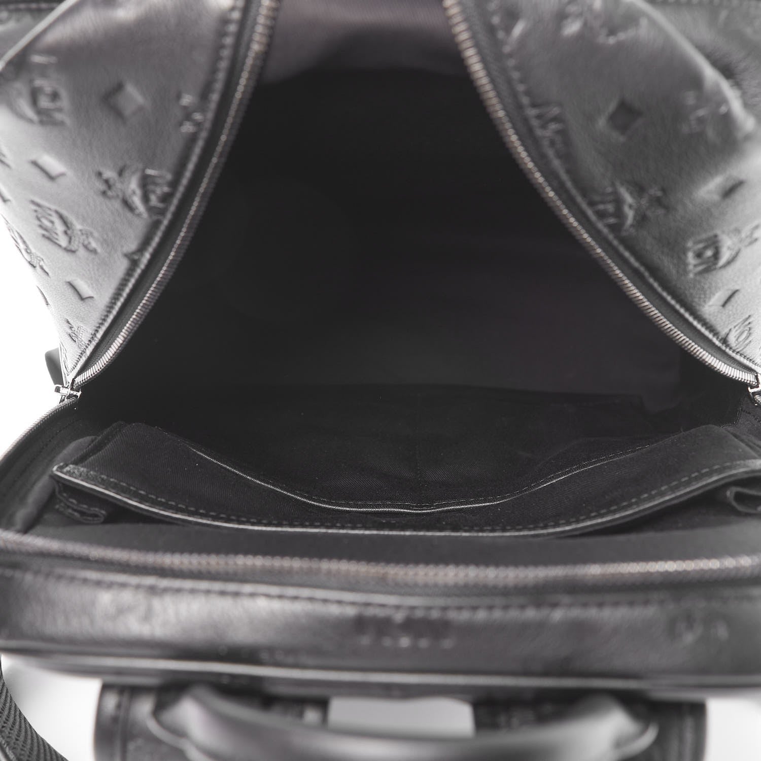 MCM Calfskin Ottomar Monogram Duke Backpack Black 7 of 10