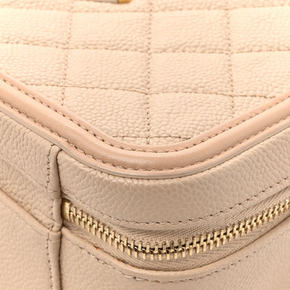 Chanel Caviar Quilted Large CC Filigree Vanity Case Beige 15 of 19