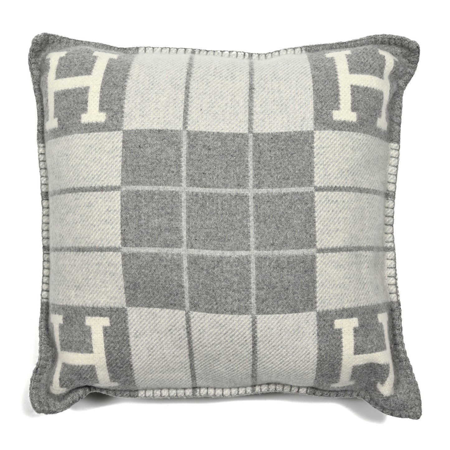 Wool Cashmere Avalon III Pillow PM Ecru Gris Clair