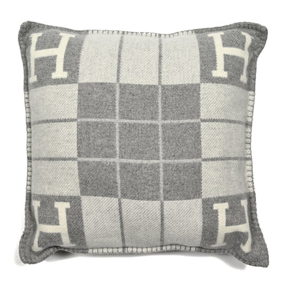 Hermes Wool Cashmere Avalon III Pillow PM Ecru Gris Clair 1 of 3