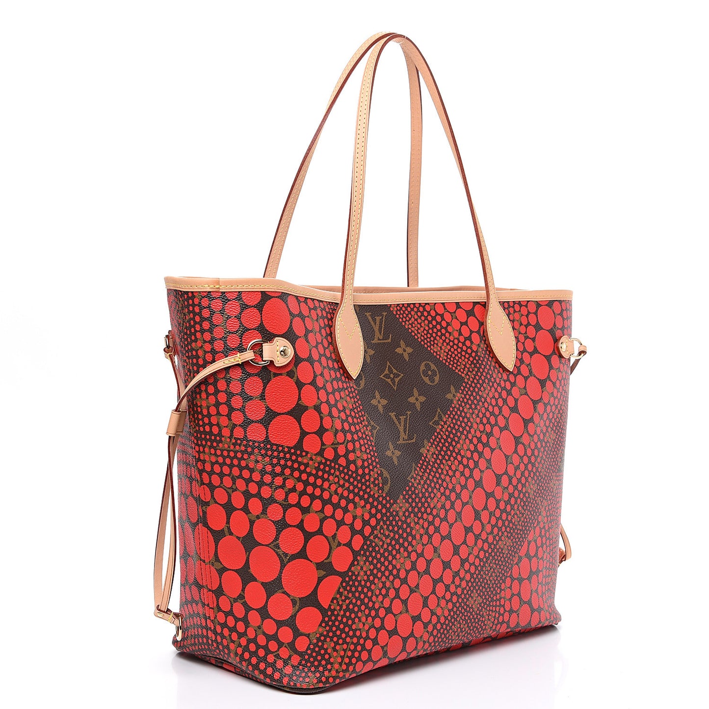 Monogram Kusama Waves Neverfull MM Red