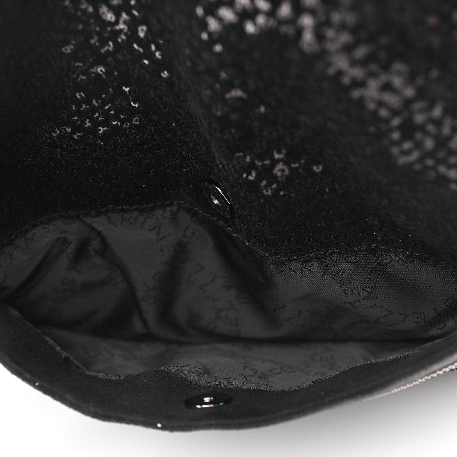 Stella McCartney Sequin Falabella Fold Over Clutch Black 6 of 12