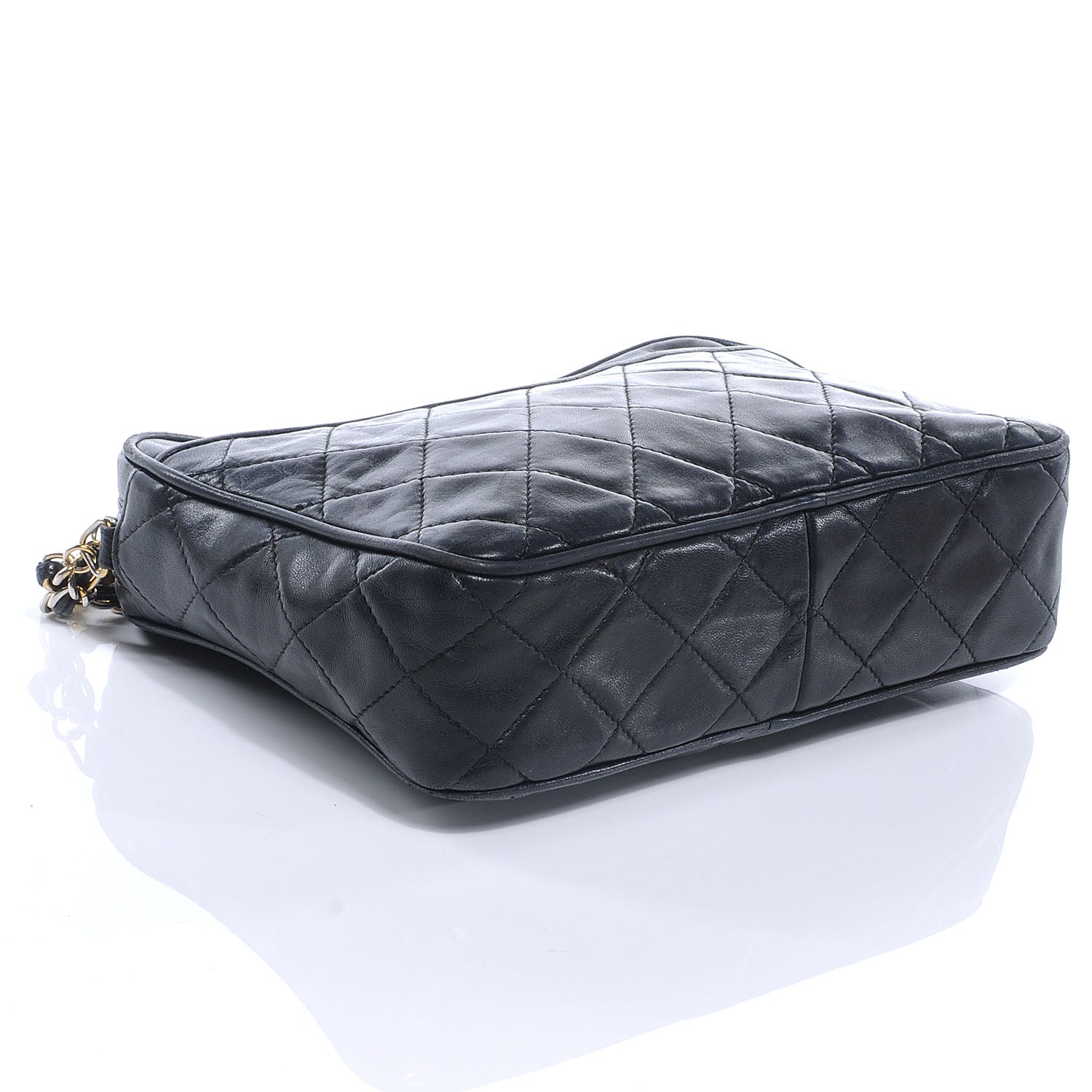 Chanel Lambskin Quilted CC Tassel Camera Case Black 4 of 8