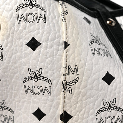 MCM Visetos Medium Project Reversible Shopper Tote White 10 of 17