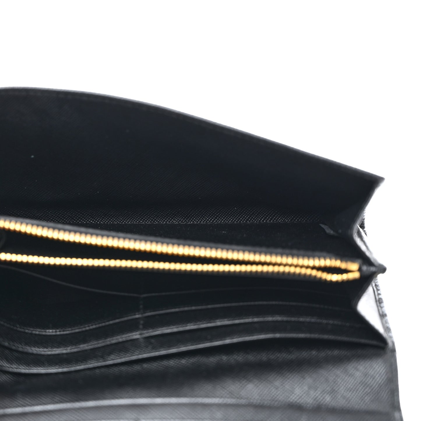 Saffiano Metal Continental Flap Wallet Black