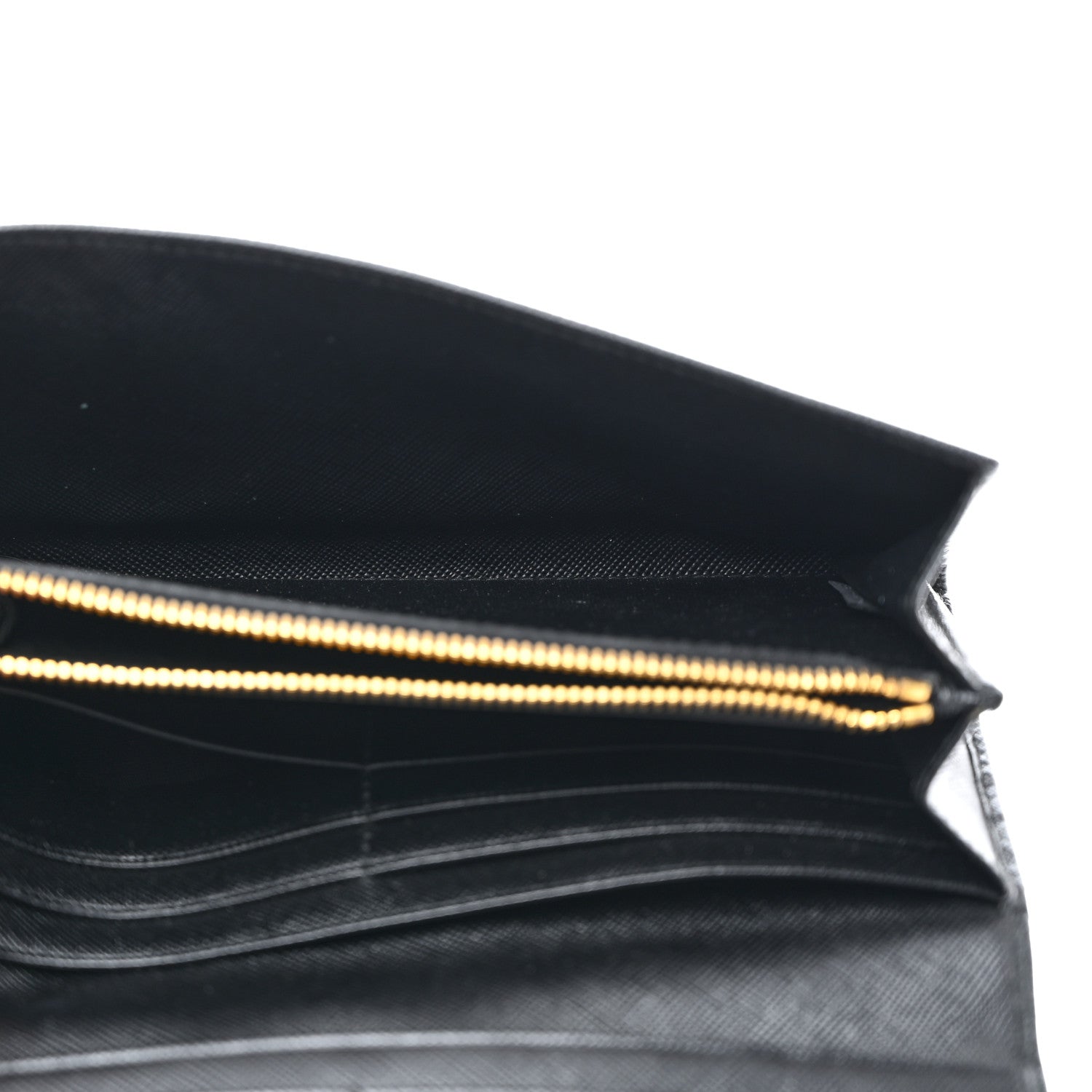 Prada Saffiano Metal Continental Flap Wallet Black 5 of 7
