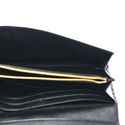 Prada Saffiano Metal Continental Flap Wallet Black 5 of 7