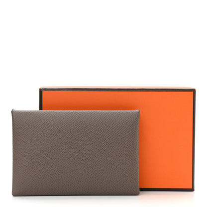 Hermes Epsom Verso Calvi Card Case Etain Vert Criquet 8 of 8