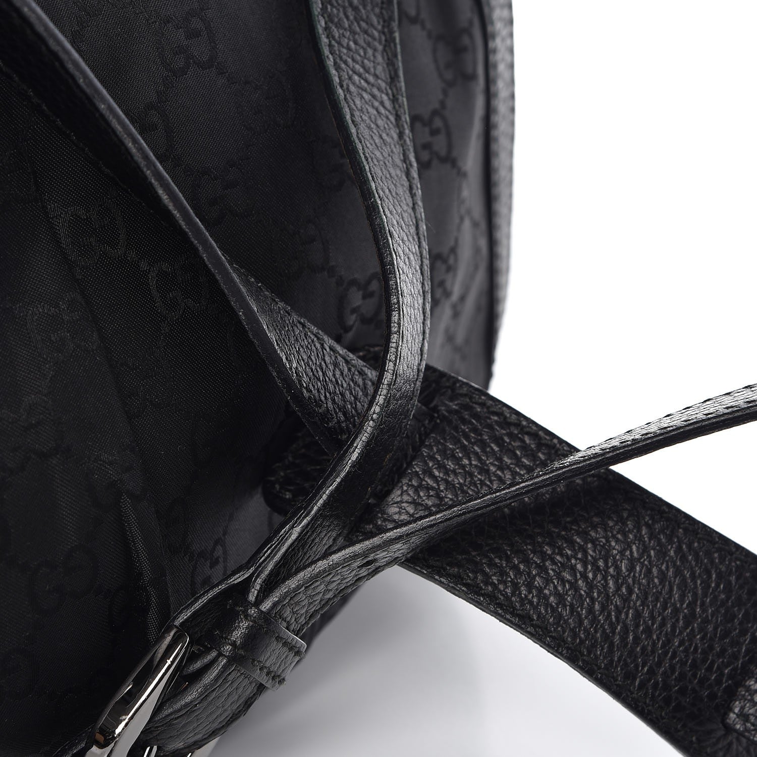 Gucci Nylon Monogram Small D Silver Ring Messenger Black 13 of 17