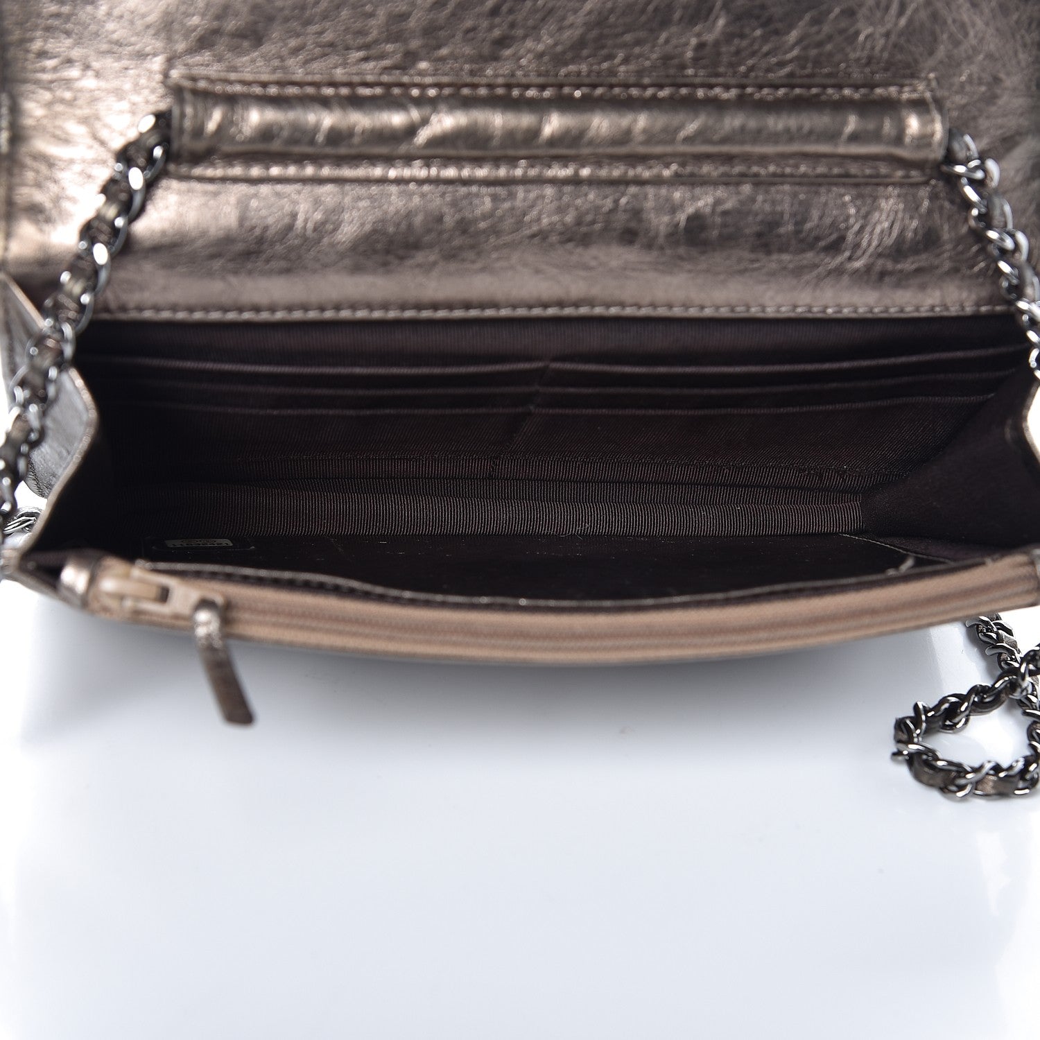 Chanel Metallic Aged Calfskin Quilted Reissue Wallet On Chain WOC Bronze 5 of 8