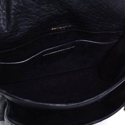 Saint Laurent Ostrich Monogram Baby Niki Chain Satchel Black 5 of 8