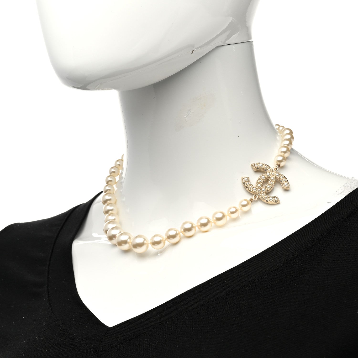 Chanel Pearl CC 100th Anniversary Necklace Light Gold 2 of 6
