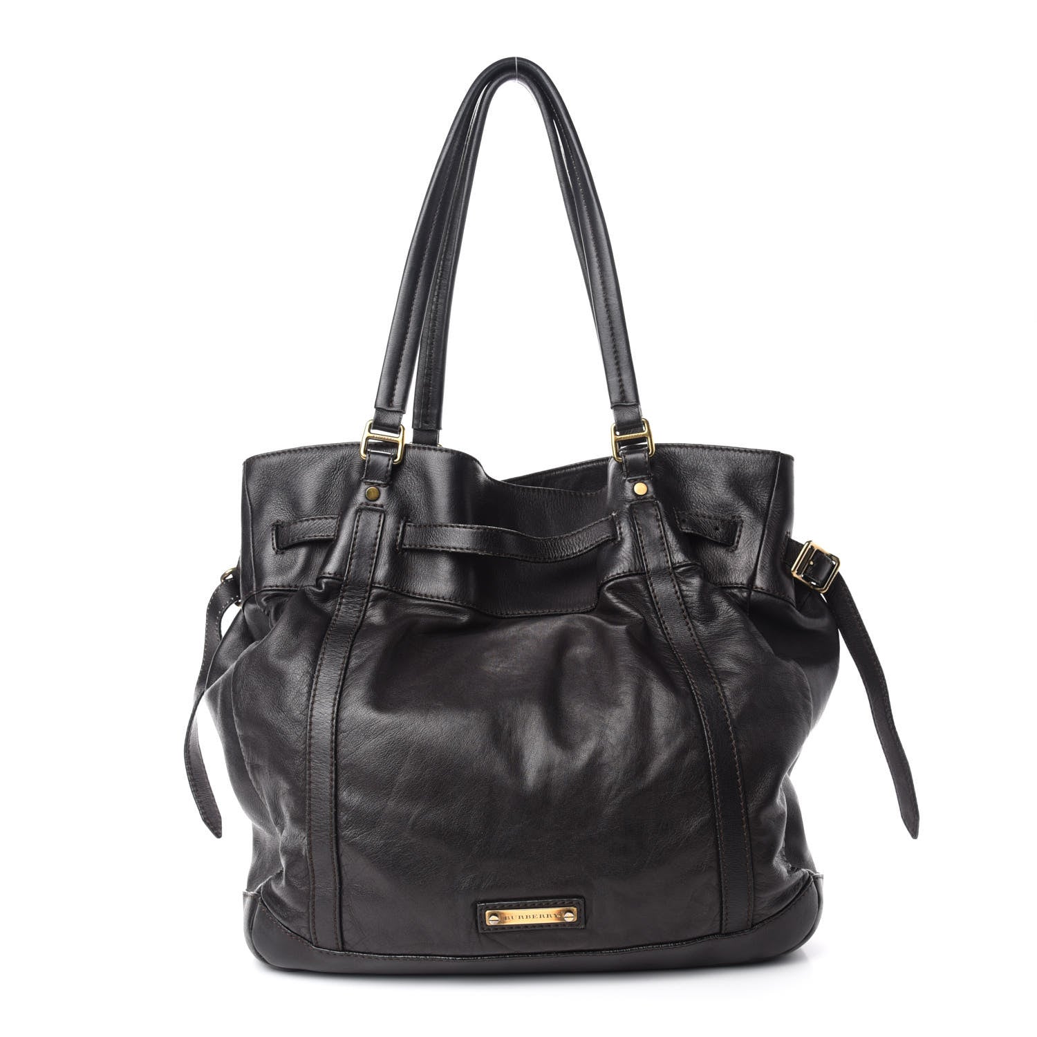 Burberry Soft Lambskin Granville Tote Dark Brown 1 of 9