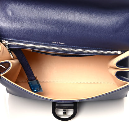Delvaux Grained Calfskin MM Brillant Satchel Navy 5 of 9