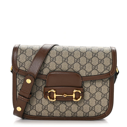 Gucci GG Supreme Monogram Horsebit 1955 Shoulder Bag Beige Brown Sugar 1 of 11