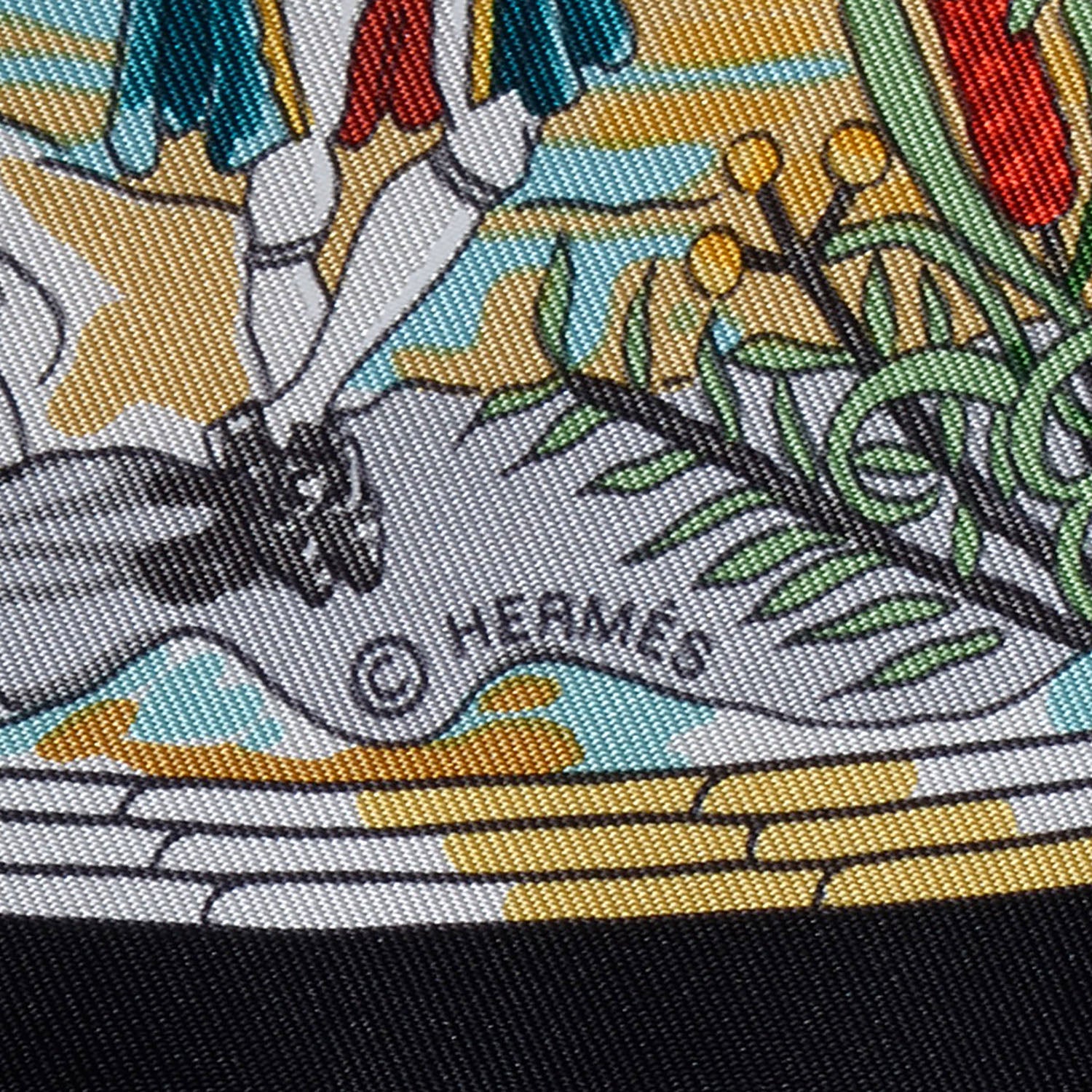 Hermes Silk Per Astra ad Astra Scarf 90 Black 5 of 6