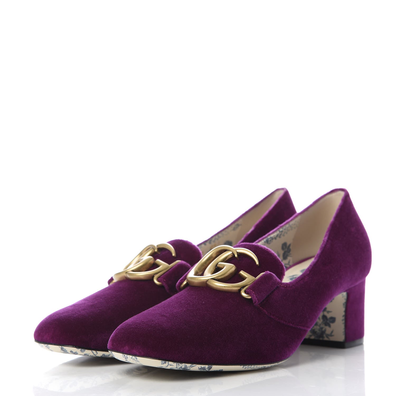 Gucci Softy Velvet GG Victoire 55mm Loafer Pumps 39 Fucsia 3 of 10