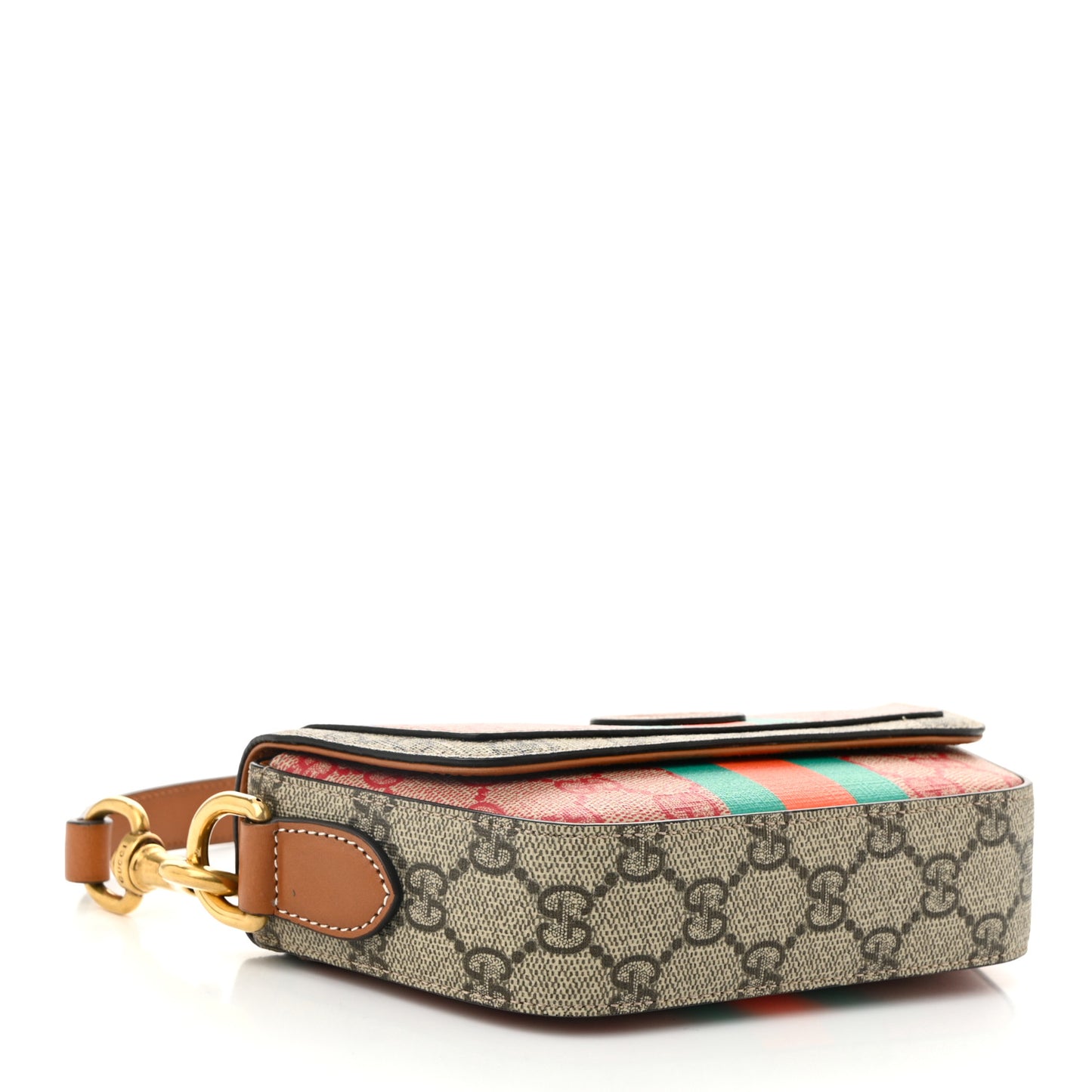 X DANS LE VERT GG Supreme Monogram Cuoio Web Mini Retro Interlocking G Top Handle Beige Rosso Ebony Harness Brown