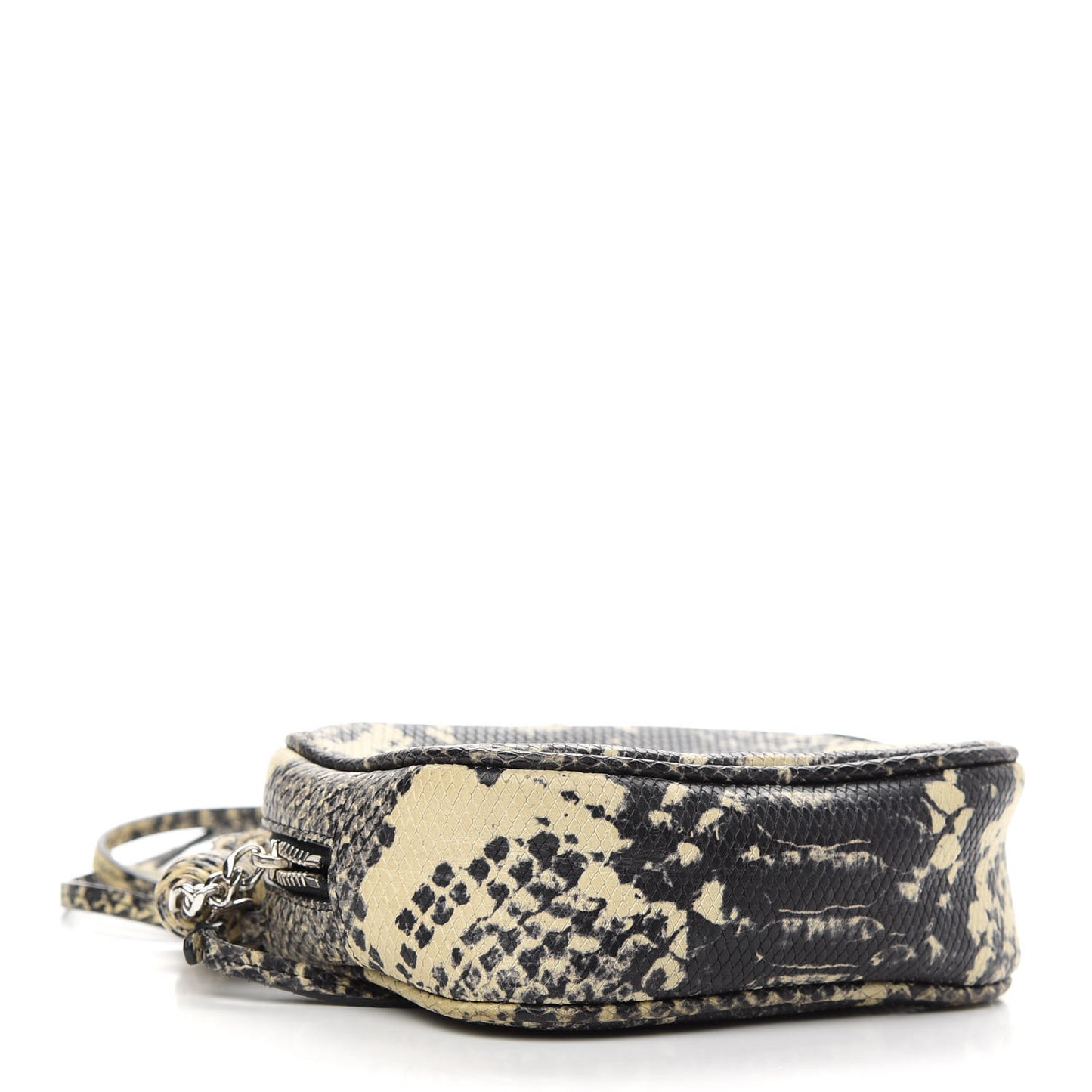 Python Embossed Calfskin Monogram Blogger Bag Black Beige