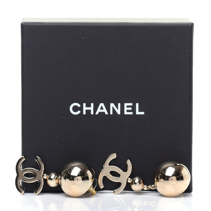 Chanel Metal CC Drop Earrings Gold 5 of 5