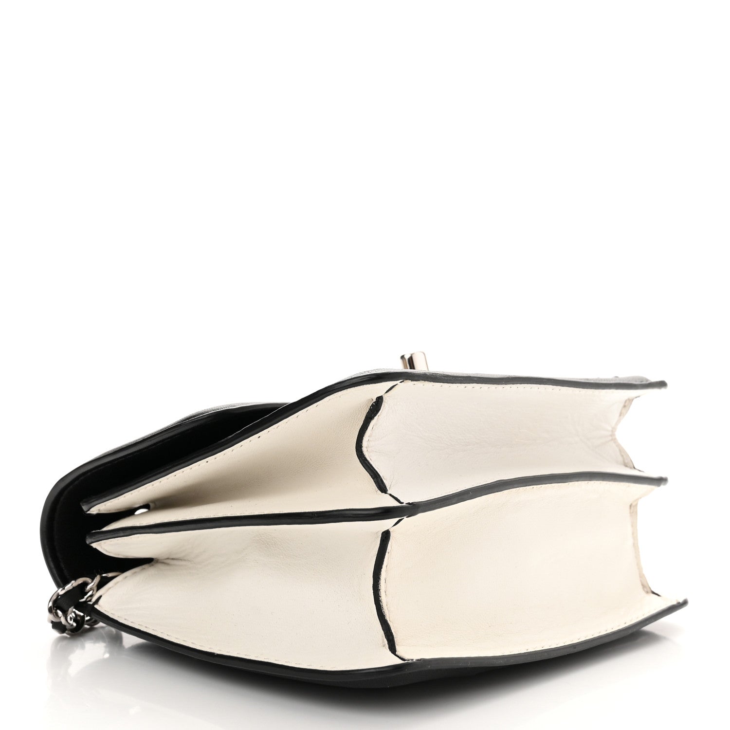 Chanel Lambskin Quilted Mini Graphic Flap Bag Black White 3 of 9