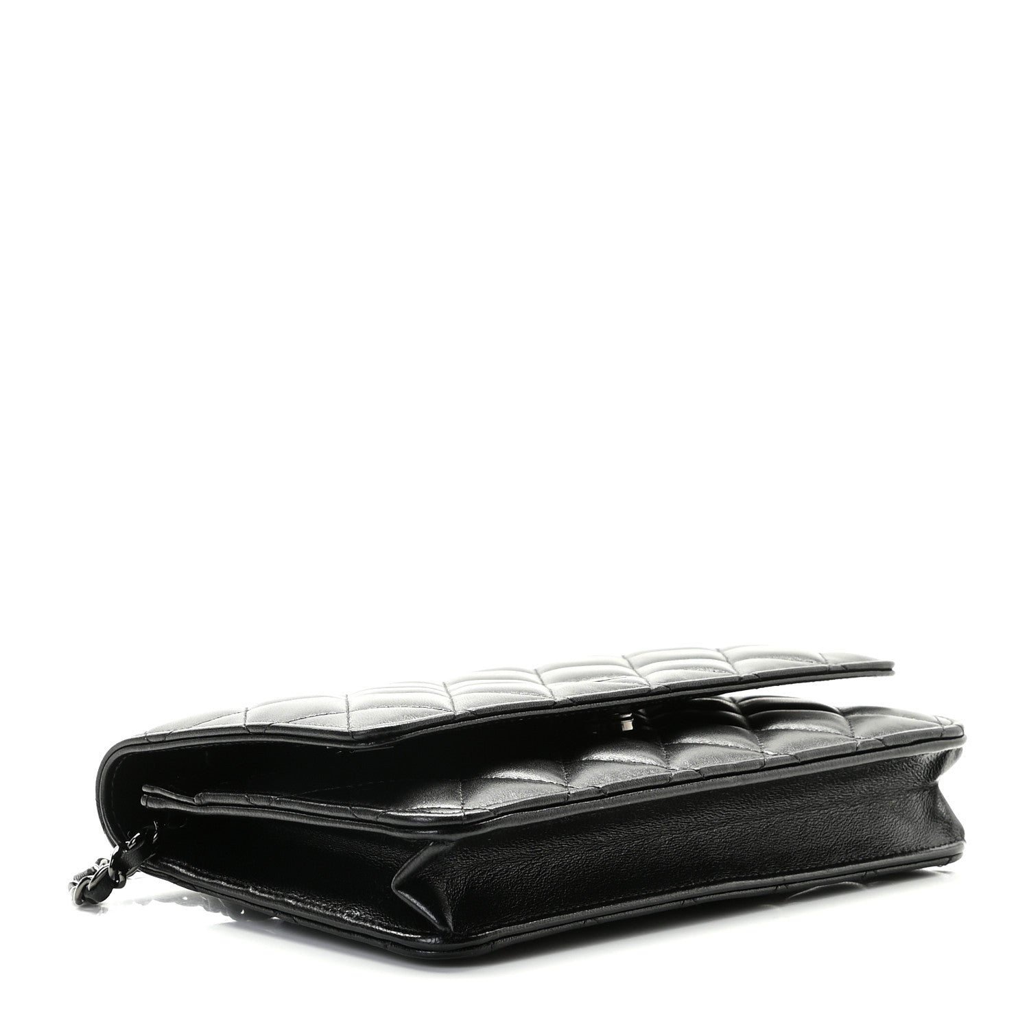 Chanel Lambskin Quilted Wallet On Chain WOC So Black 3 of 8