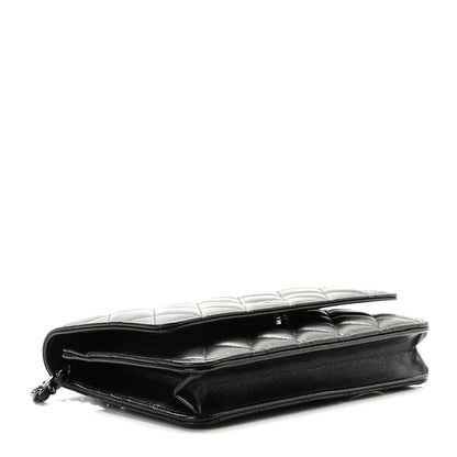 Chanel Lambskin Quilted Wallet On Chain WOC So Black 3 of 8