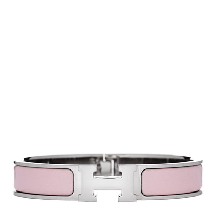 Hermes Enamel Narrow Clic Clac H Bracelet Rose Dragee 1 of 5
