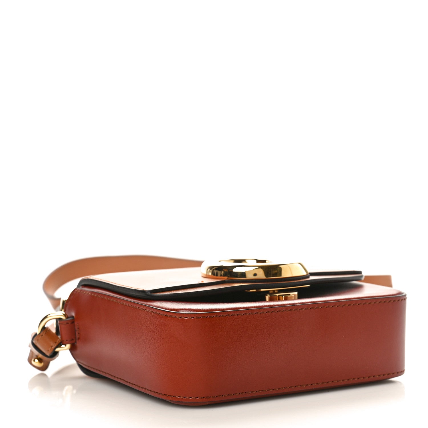 Chloe Shiny Calfskin Suede Mini C Double Carry Brown 4 of 8