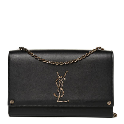 Saint Laurent Smooth Calfskin Medium Braided Monogram Kate Satchel Black 1 of 10