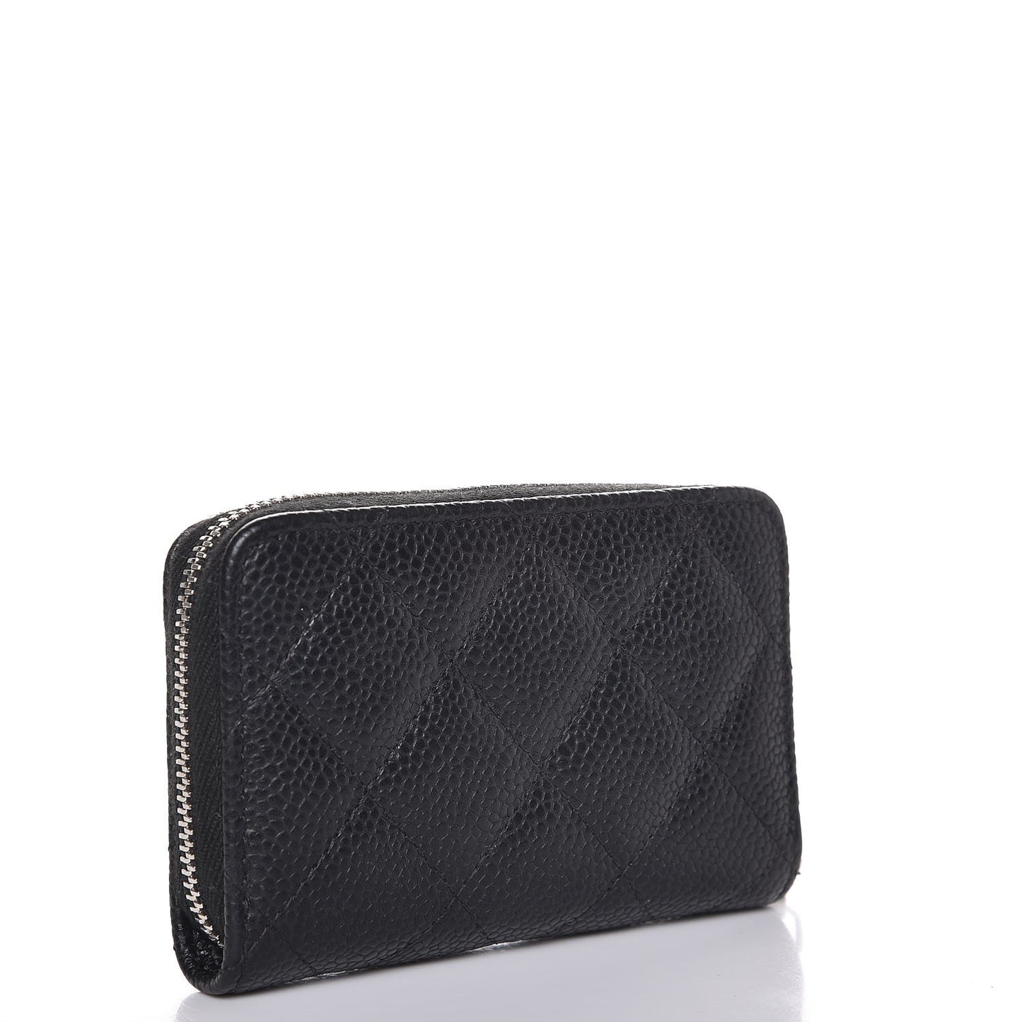 Caviar Quilted Zip Coin Purse Black