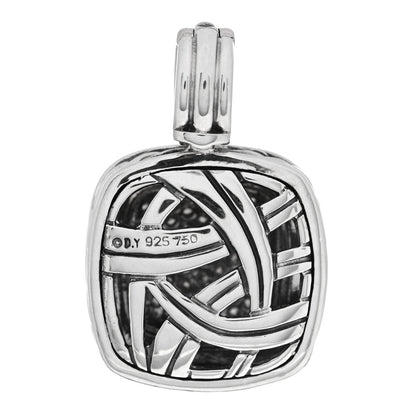 David Yurman Sterling Silver 18K White Gold Diamond 14mm Albion Pendant 3 of 4