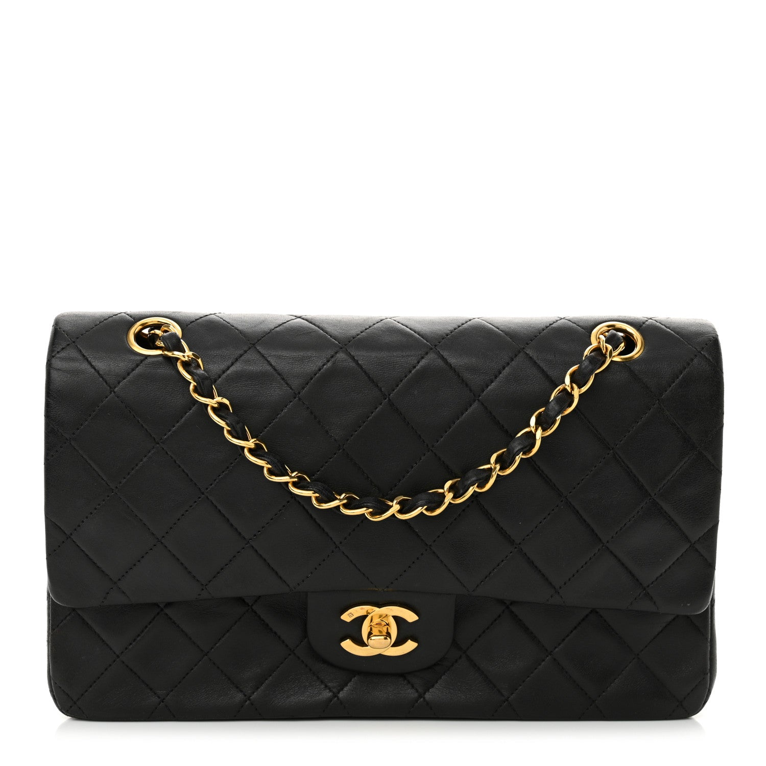 Chanel Lambskin Quilted Medium Double Flap Black 1 of 13