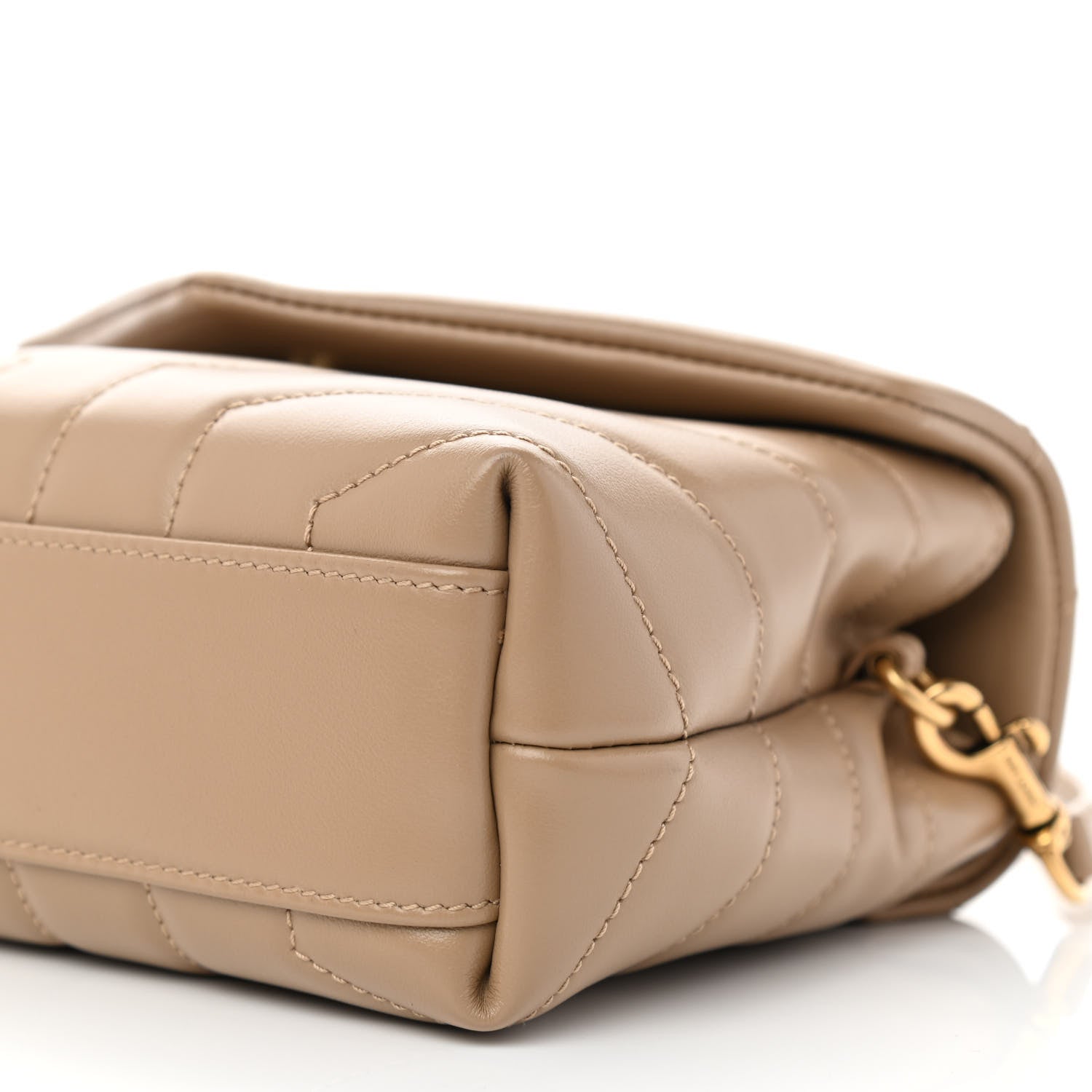 Saint Laurent Calfskin Y Quilted Monogram Toy Loulou Crossbody Bag Dark Beige 7 of 7