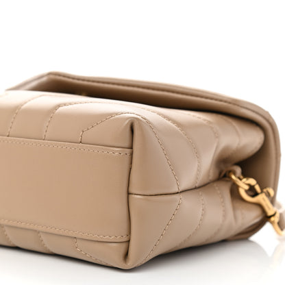 Saint Laurent Calfskin Y Quilted Monogram Toy Loulou Crossbody Bag Dark Beige 7 of 7