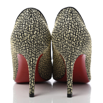Christian Louboutin Straw Fabric New You 85 Pumps 35 Panama Bambou 5 of 10