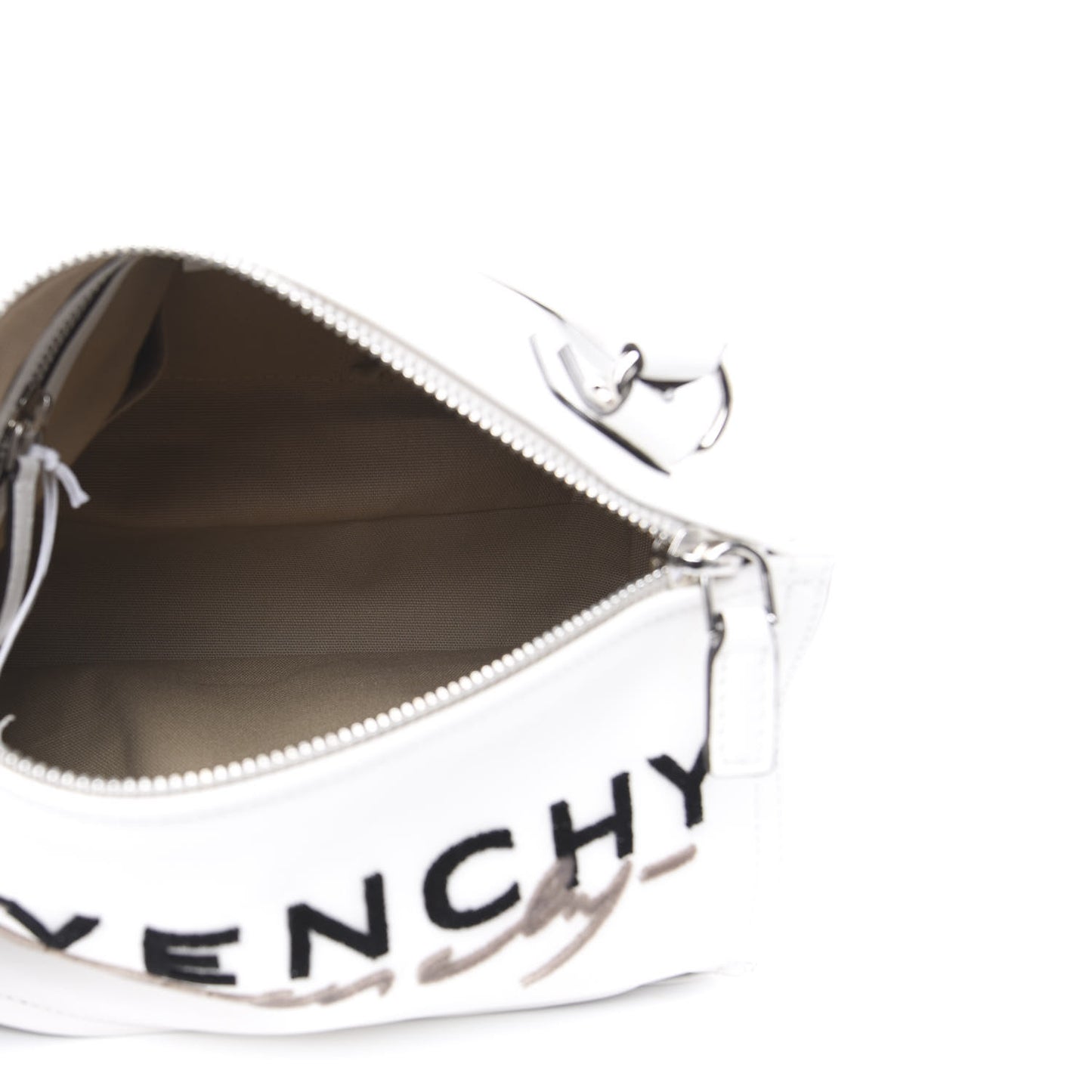 Calfskin Velvet Logo Small Pandora White